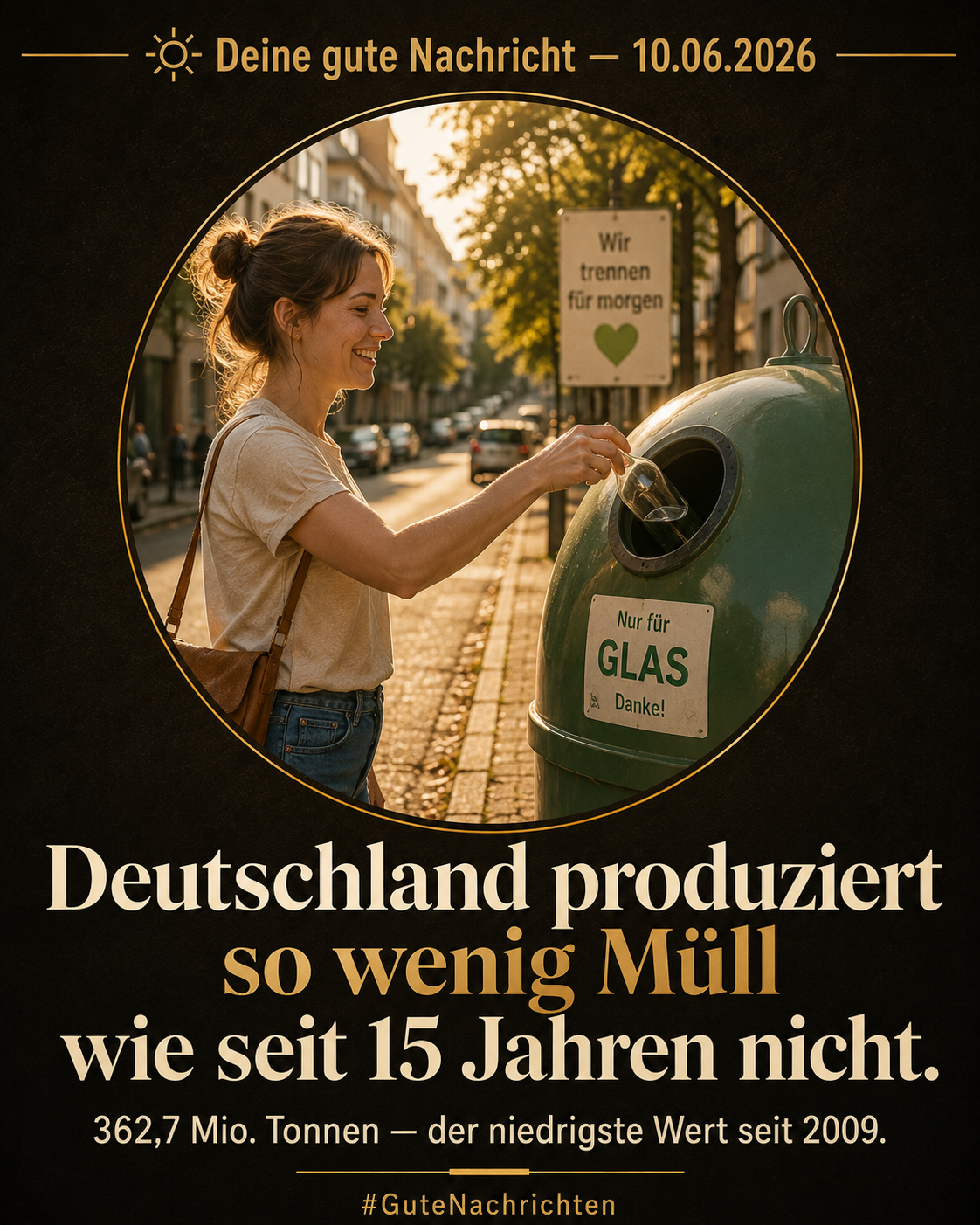 Deutschland produziert weniger Müll